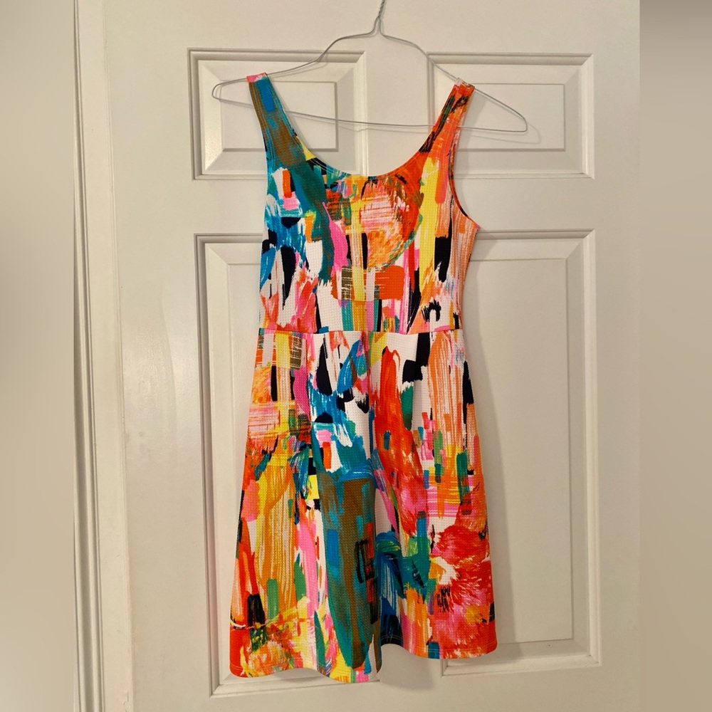 Colorful, Lightweight Printed Mini Dress